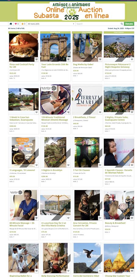 Our online auction was a resounding success